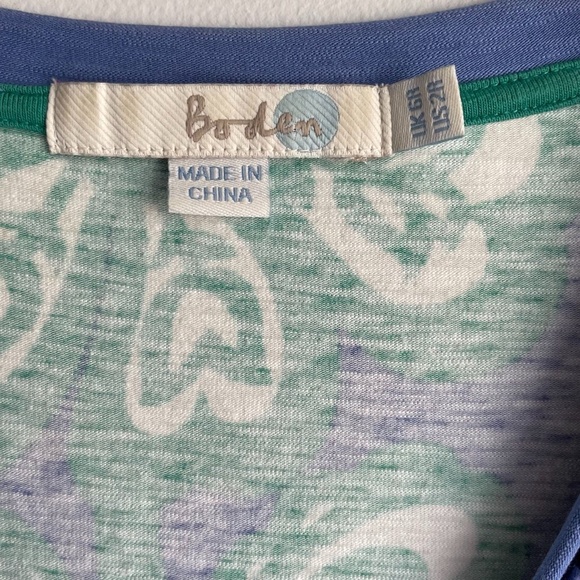 Boden Blue Floral Short Capped‎ Sleeve Ladies Career Dress, 2R - Picture 6 of 6